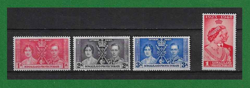 S660, Somaliland, 1937, Coronation KGVI Set, 1 X Royal Silver Wedding 1949, MLH - Image 1 of 1