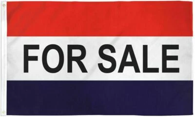 FOR SALE Flag Banner 3x5 ft Business Advertising Sign Red White Blue Grommets - Image 1 of 3