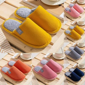 Women Men Winter Soft Fur House Slippers Non-slip Warm Indoor Floor Home Shoes - Picture 1 of 17