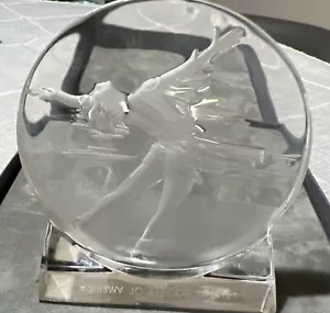 1992 Albertville Lalique Crystal Olympic Figure Skater Paperweight - Picture 1 of 9