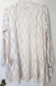 LuLaRoe Beige Caroline Open Front Pockets Long Sleeve Cardigan M NWTS - Picture 1 of 5