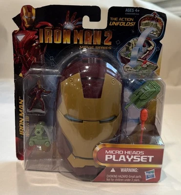 New Marvel IronMan 2 Micro Machines Heads Playset Mark III Movie Hasbro Toy NIP - Image 1 of 4