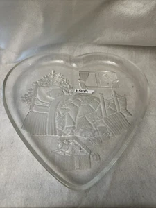 Mikasa Crystal Christmas Night Dreams Heart Shaped Serving Platter Germany 12.5" - Picture 1 of 2