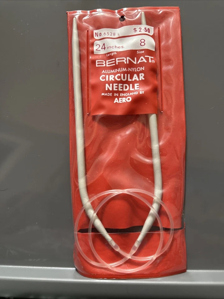 Agujas de tejer circulares Bernat vintage talla 8 longitud 24 pulgadas Foto 1 de 1