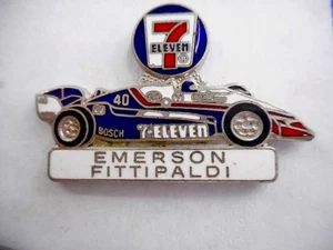 INDY CAR CART RACING HAT PIN LAPEL PIN - EMERSON FITTIPALDI 7 ELEVEN 1" - Picture 1 of 1