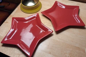 Pfaltzgraff Urlaub Rot Stern Form Menge 2 Dessertteller 9" - Bild 1 von 5
