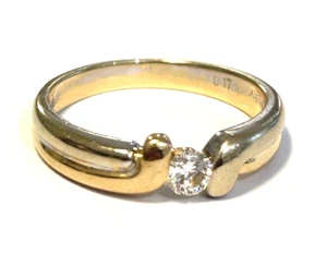 Solitär Brillantring 585er Gold Gelbgold Weißgold Ring Brillant  0,17 ct  Gr. 53 - Bild 1 von 7