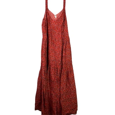 Joie Bondi Dress Women’s L Tea Rose Tiered Cotton Sleeveless Fully Lined Maxi - Image 1 of 4