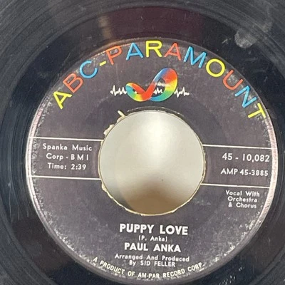 Paul Anka Puppy Love Record 45 RPM Single 10082 ABC-Paramount 1960 Pic Sleeve - Image 1 of 4