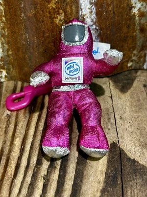 Vintage Intel Inside Pentium II Plushy Bunny People Astronaut Keychain 1997 - Image 1 of 2