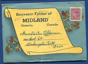 Midland Ontario Canada old postcard folder - Picture 1 of 1