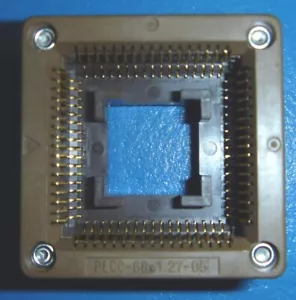 Enplas PLCC-68-1.27 Einbrennen IC Raster 0,050 Zoll Testbuchse 68-poliges Löten, 5er-Pack - Bild 1 von 2