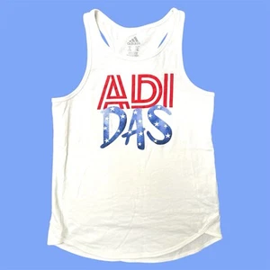 Adidas Athletic Tank Top Red White and Blue Small (7/8) Patriotic Racerback - Picture 1 of 7