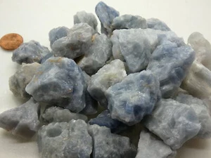 BLUE CALCITE Rough Stones - 1 lb Lots - Tumbler Rocks - Picture 1 of 4