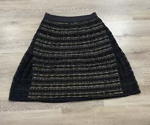 Max Studio Women's 3X Black Lace Layered Tan Lined Short Skirt Elastic Waist - Picture 1 of 8