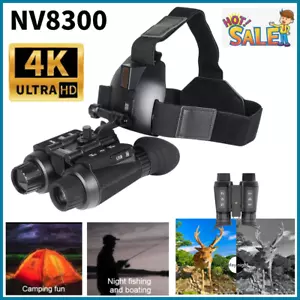 NV8300 Night Vision Binoculars 3D 1080P 4K 8X Zoom Infrared Head Mounted Goggles - Picture 1 of 21