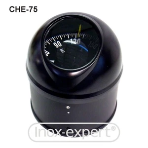 Aufbau-Kompass schwarz, Rose Ø 140 mm flach schwarz - Bild 1 von 2