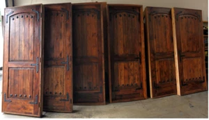 6 Rustic reclaimed solid lumber Doug Fir DOORs Square top 37" wide up to 8" tall - Picture 1 of 12