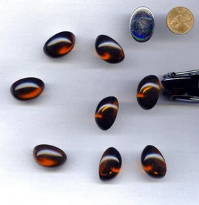 18 VINTAGE TOPAZ ACRYLIC 25x18mm. HIGH DOME SMOOTH OVAL CABOCHONS 7229 - Picture 1 of 1