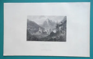 SWITZERLAND Alps Simplon - c1860 Antique Print Engraving - Picture 1 of 1