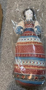 Vintage Porcelain Head Doll  Lavender Scented Pincushion Skirt Avon Sealed(K1) - Picture 1 of 11