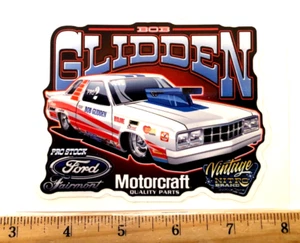 BOB GLIDDEN White/Red FORD FAIRMONT PRO STOCK NHRA Drag Racing Sticker Decal - Picture 1 of 1