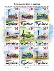 Steam Locomotives Trains MNH Stamps 2023 Togo M/S - Picture 1 of 1