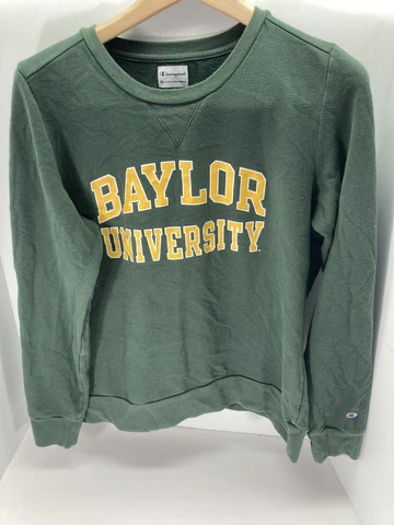 Baylor Bears Champion Sweatshirt Women Size XL Green Fleece Pullover Sweater Cover