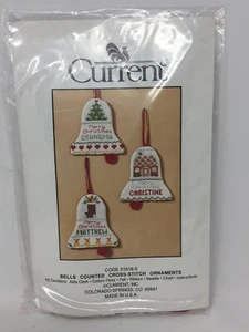 Current Inc Counted Cross Stitch Kit #21618-0 Christmas Ornaments Bells Set of 3 - Picture 1 of 4