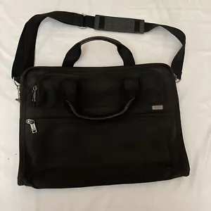 Valigetta Tumi nera nylon pelle balistica 26001D4 borsa per laptop espandibile - Foto 1 di 9