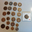 France Lot of 24 Coins French Different Denominiations Years 9 Bi-Metal Coins