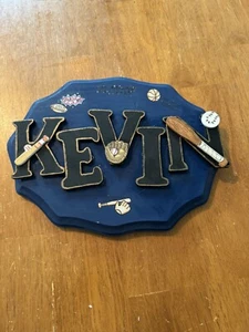 *Kevin* Name Wooden Child Sports Theme Room Sign - Picture 1 of 10