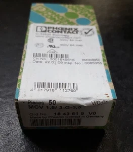 50 PCS OF PHOENIX CONTACT 1843619 MCV 1,5/3-G-3,5 HEADER (U3.2B4) - Picture 1 of 1
