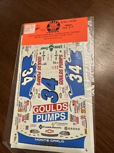 Slixx Decals 1430 1/25 Scale #34 Goulds Pumps Monte Carlo NASCAR - Picture 1 of 4