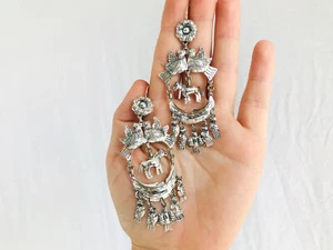 Taxco Earrings. Sterling Silver. Mexico. Frida Kahlo 2108 - Picture 1 of 6
