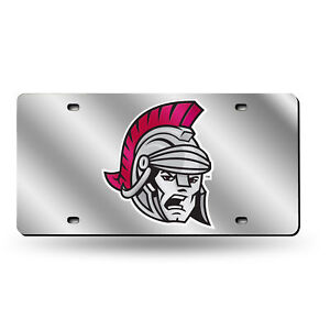 Troy University Trojans NCAA Mirrored Laser Cut License Plate Laser Tag