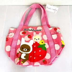 San-x Rilakkuma Korilakkuma Balloon Tote Bag Handbag Strawberry Rabbit Kawaii - Picture 1 of 24