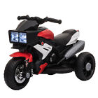 HOMCOM Moto Elettrica per Bambini 3-5 Anni Luci Suoni 3 Ruote da 25W Rosso