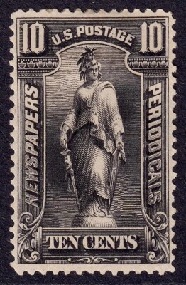 US Scott PR105, 1895 Statue of Freedom, 10c black, H MINT - Image 1 of 2