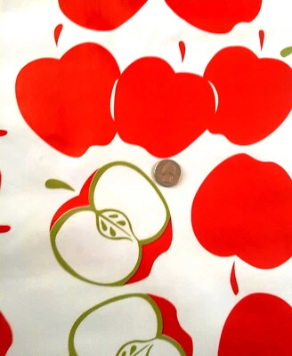 RED APPLES SOLVANG OILCLOTH TABLECLOTHS DINING KITCHEN PATIO 6 SIZE 48x48-108 - Image 1 of 3
