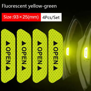 4x Universal Car Door Open Sticker Reflective Tape Safety Warning Decal 8-Colors
