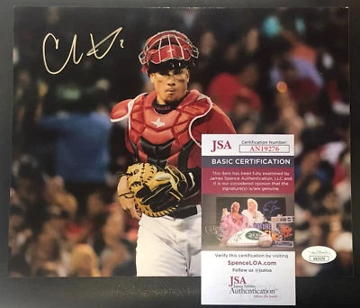 Christian Vazquez Boston Red Sox Autograph Signature 8"x10" Photo JSA Certified - Image 1 of 4