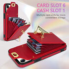 For Iphone 15 13 Pro Max 14 Plus 12 11 Leather Wallet Case Crossbody Strap