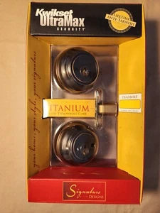 Cerradura de puerta Kwikset Ultramax titanio cerrojo bronce marrón ANSI grado 1 seguridad - Imagen 1 de 13