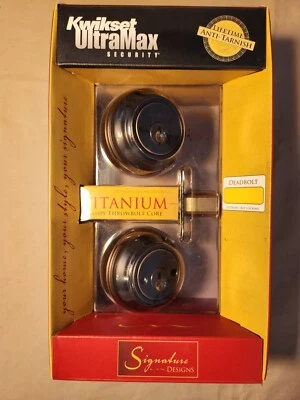 Kwikset Ultramax Titanium Deadbolt Bronze Brown Door Lock ANSI Grade 1 Security - Imagem 1 de 4