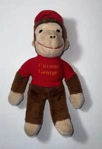 Vintage Knickerbocker Curious George Monkey Plush Toy Red Hat and Shirt 70s USA - Picture 1 of 12