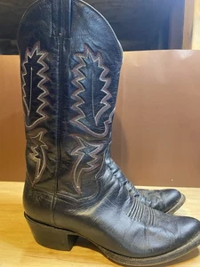 panhandle slim boots Black Leather Size 8.5 D - Picture 1 of 12