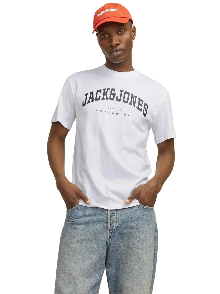 JACK&JONES Hombre Cuello Camiseta Jjecaleb Universidad - Relaxed Fit S-XXL Lana - Imagen 1 de 1