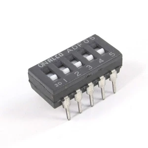 5 Stück Alcoswitch ADF05 DIP Schalter 5 Positionen Unterputzantrieb 0,4VA 20V - Bild 1 von 4