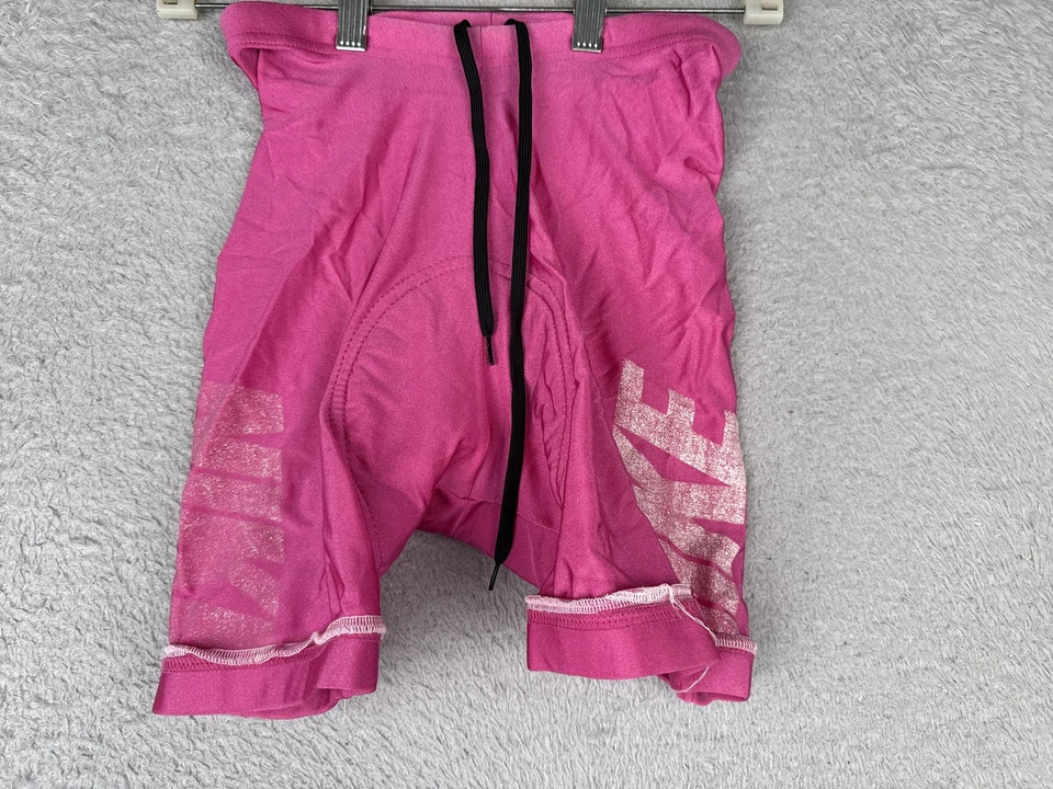 VINTAGE Nike Cycling Shorts Women Small Pink Logo Padded Chamois USA - Image 1 of 4